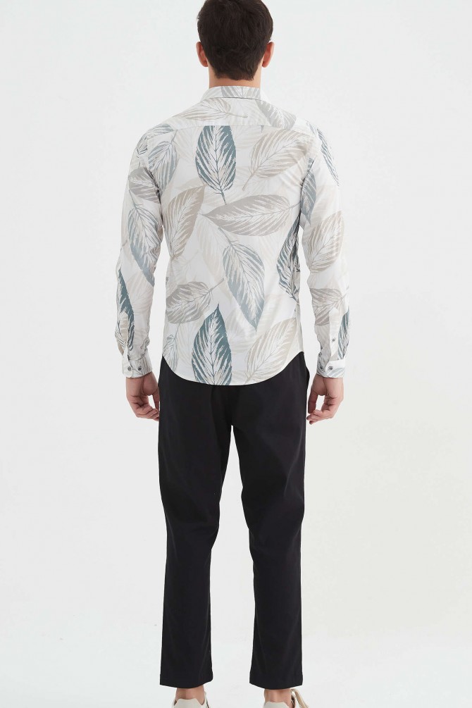 "PREMIUM" stretch shirt BRICKS prints ajusted fit