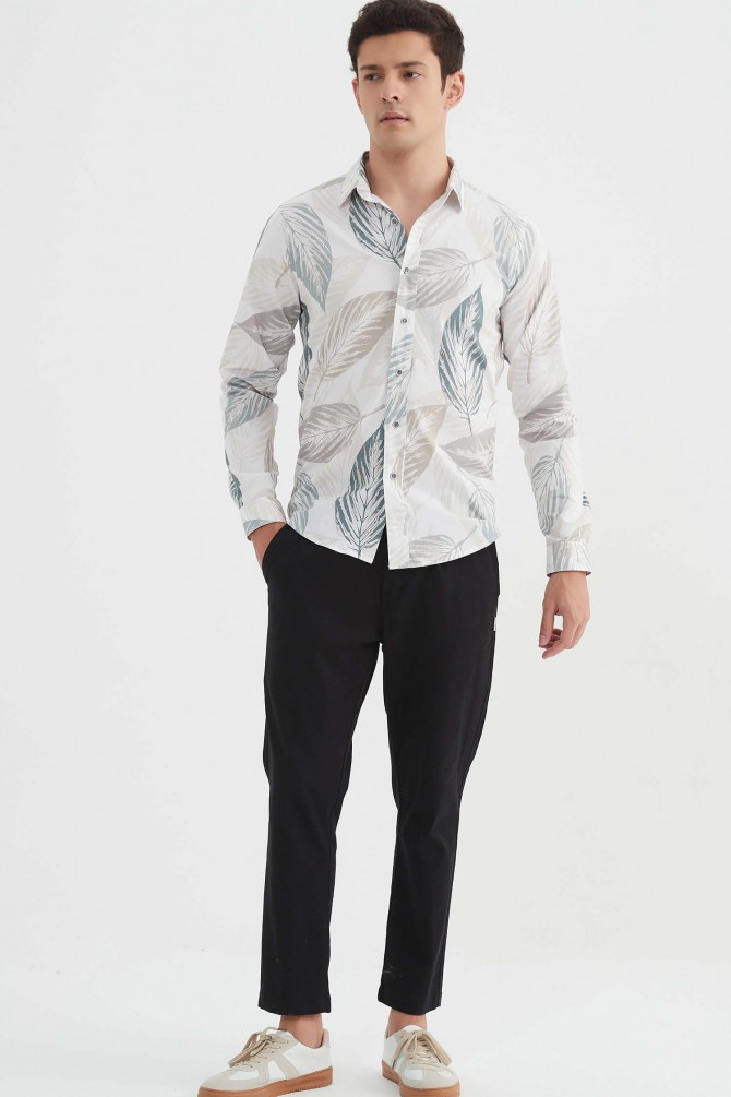 "PREMIUM" stretch shirt BRICKS prints ajusted fit