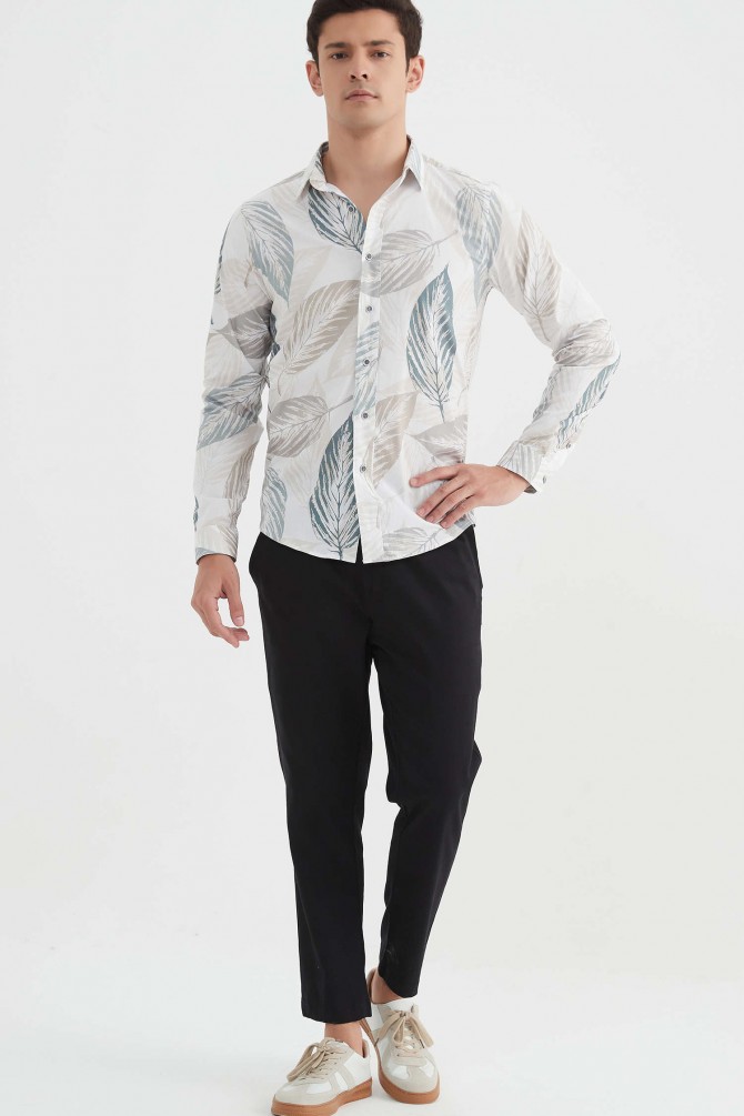 "PREMIUM" stretch shirt BRICKS prints ajusted fit