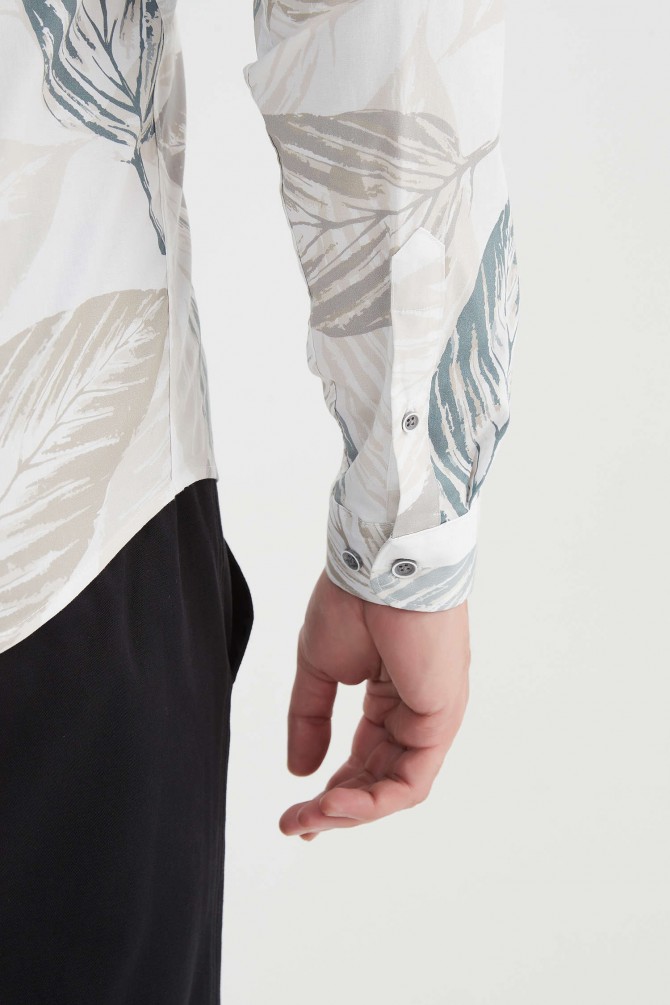 "PREMIUM" stretch shirt BRICKS prints ajusted fit