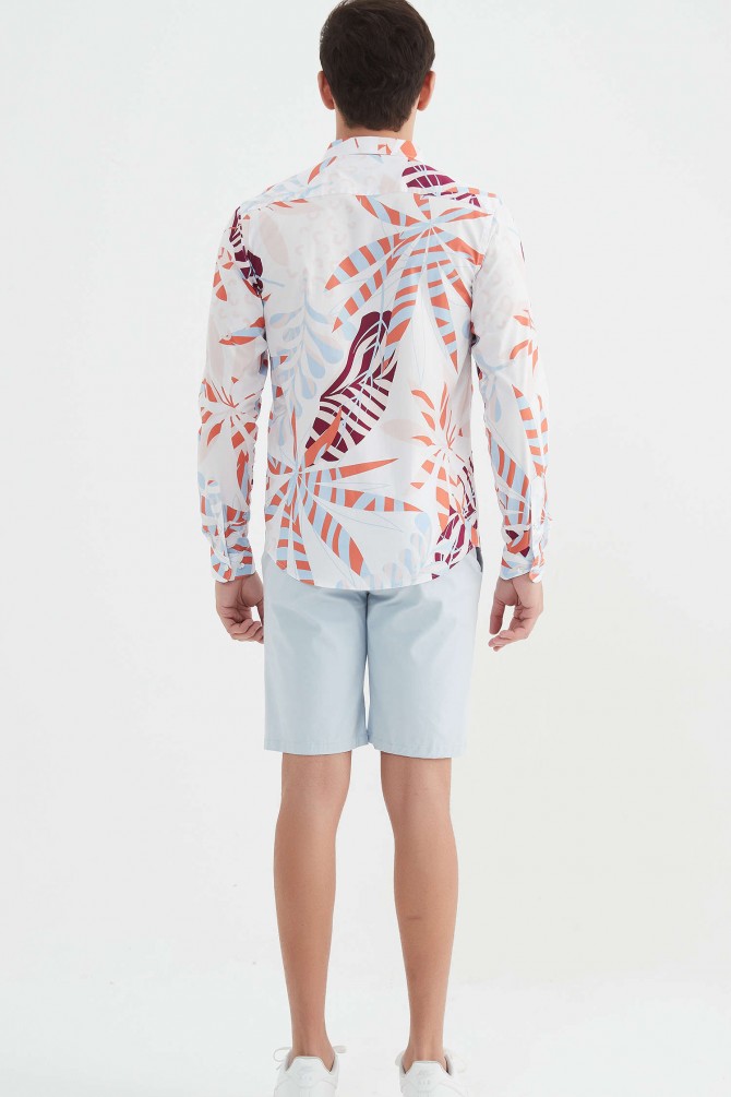 "PREMIUM" stretch shirt BRICKS prints ajusted fit