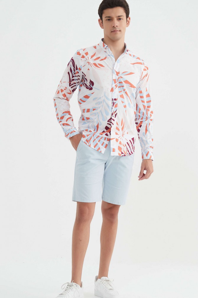 "PREMIUM" stretch shirt BRICKS prints ajusted fit