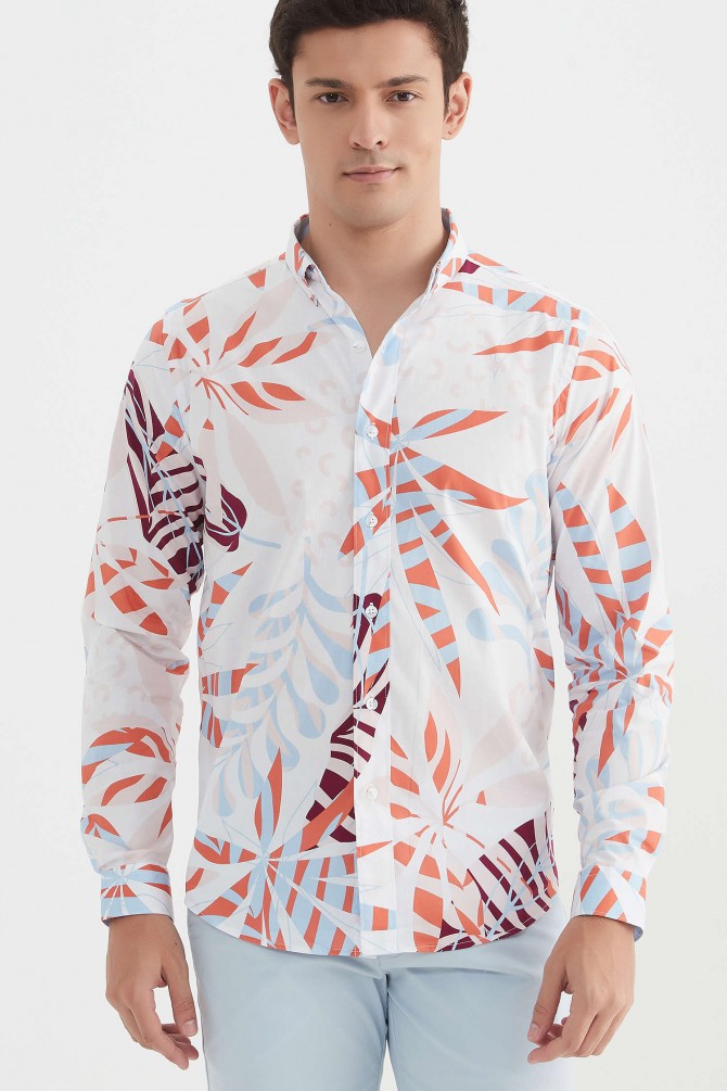 "PREMIUM" stretch shirt BRICKS prints ajusted fit