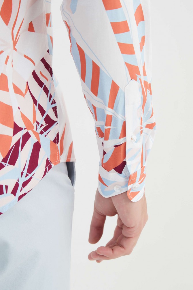 "PREMIUM" stretch shirt BRICKS prints ajusted fit