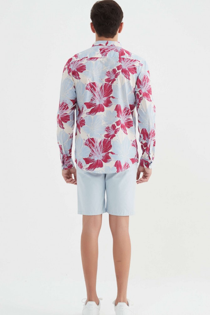"PREMIUM" stretch shirt BRICKS prints ajusted fit