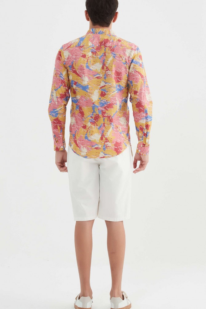 "PREMIUM" stretch shirt BRICKS prints ajusted fit