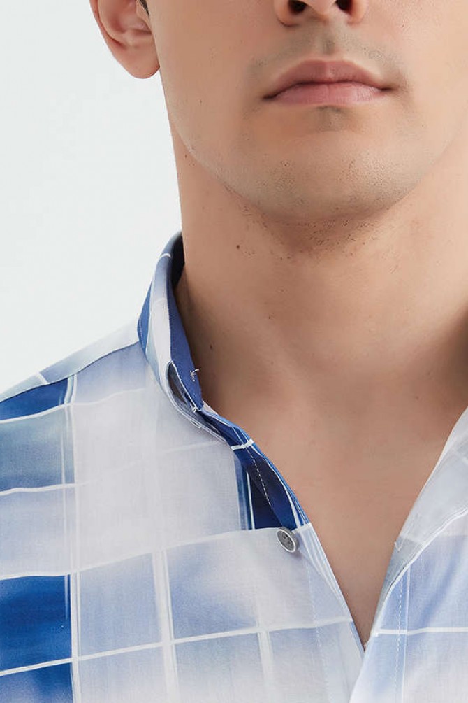"PREMIUM" stretch shirt BRICKS prints ajusted fit