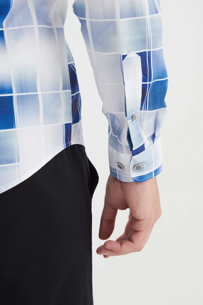 "PREMIUM" stretch shirt BRICKS prints ajusted fit