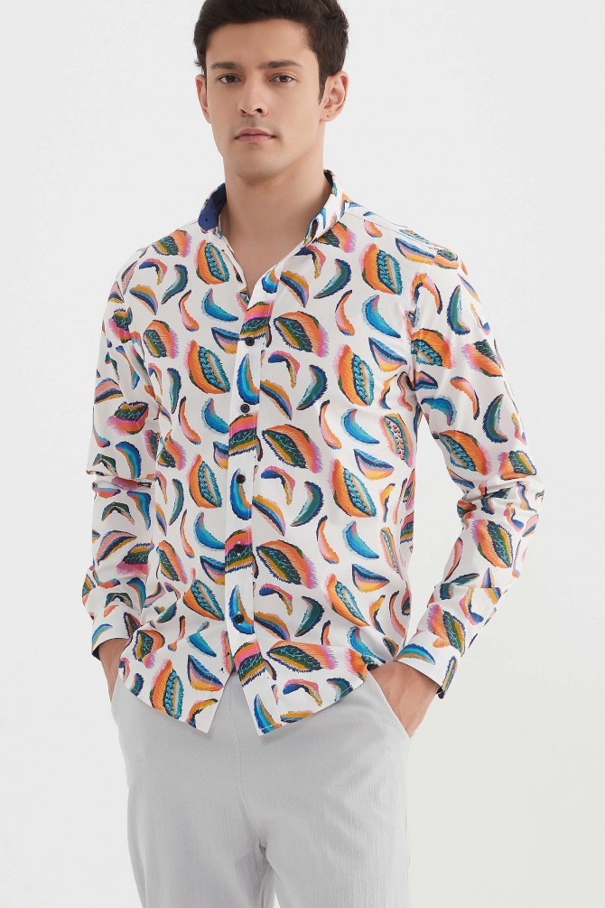 "PREMIUM" stretch shirt BRICKS prints ajusted fit