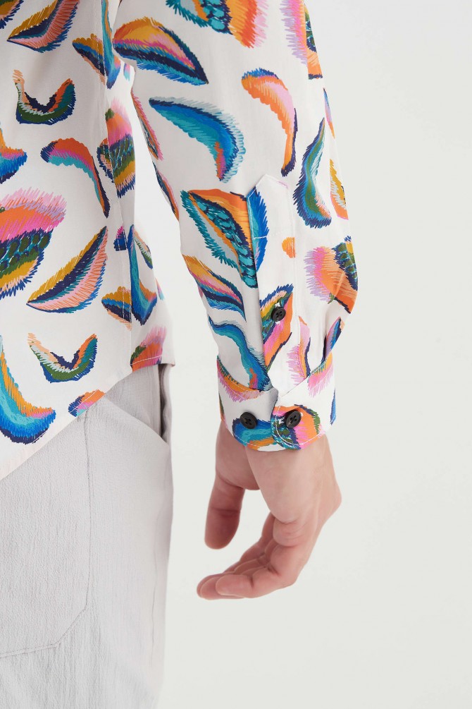 "PREMIUM" stretch shirt BRICKS prints ajusted fit