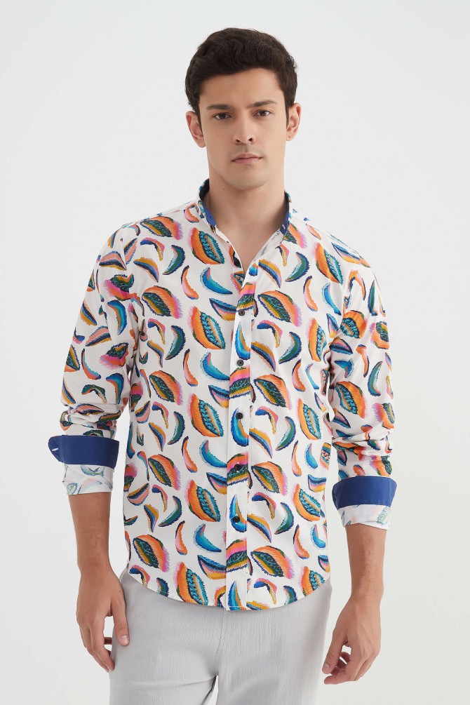 "PREMIUM" stretch shirt BRICKS prints ajusted fit