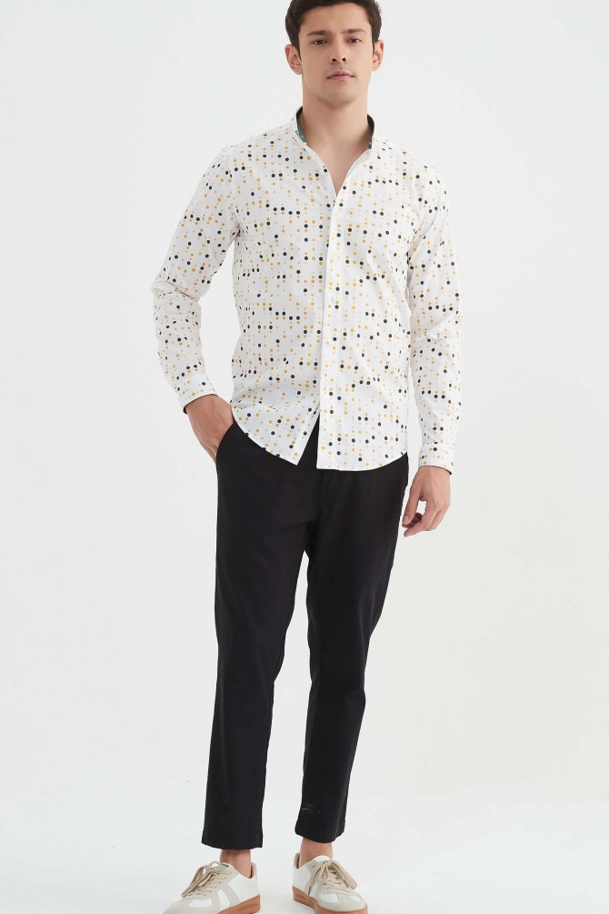 "PREMIUM" stretch shirt BRICKS prints ajusted fit