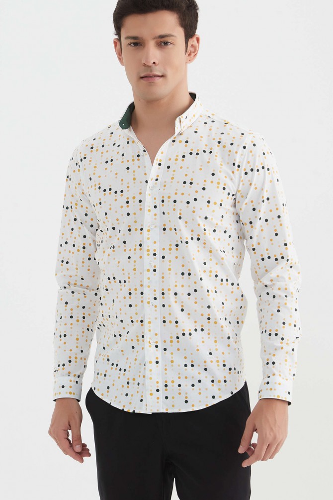 "PREMIUM" stretch shirt BRICKS prints ajusted fit