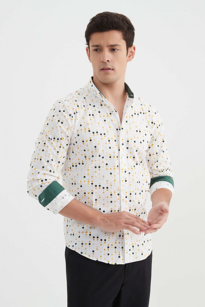 "PREMIUM" stretch shirt BRICKS prints ajusted fit