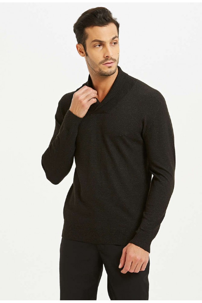 Pull col châle en cashmere touch ultra doux