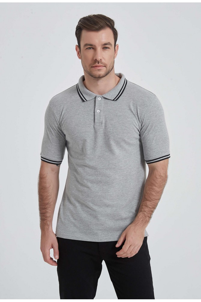 Bicolor collar polo adjusted fit