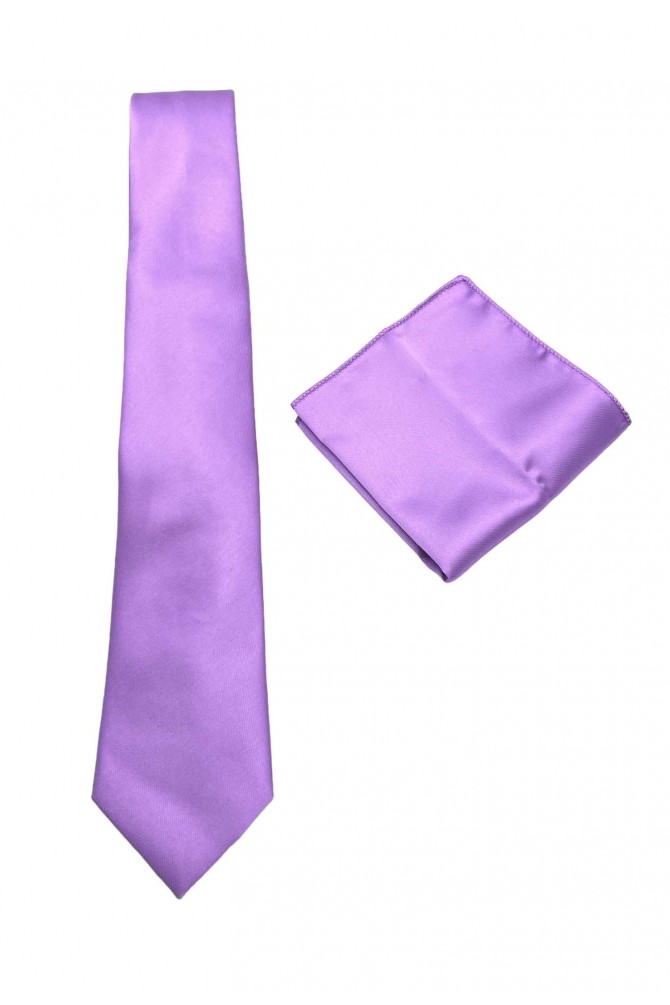 Cravate 7 cm et pochette uni
