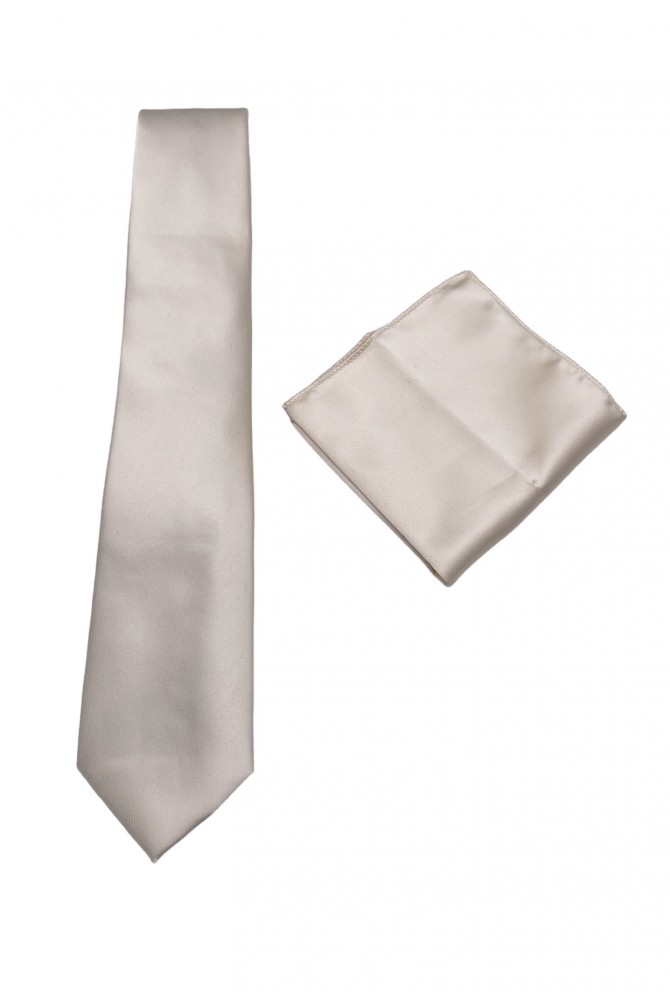 Cravate 7 cm et pochette uni