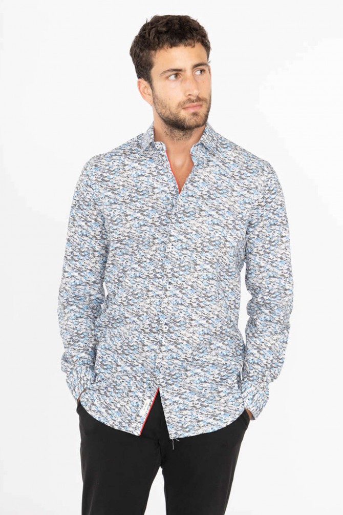 Chemise slim STRETCH à motifs CARS en digital print