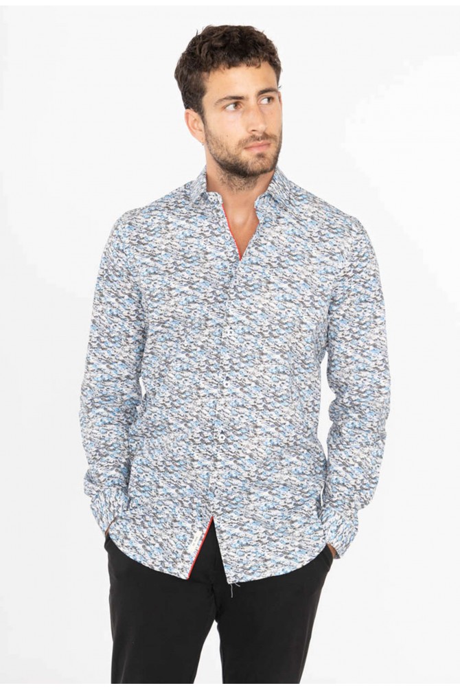 Chemise slim STRETCH à motifs CARS en digital print