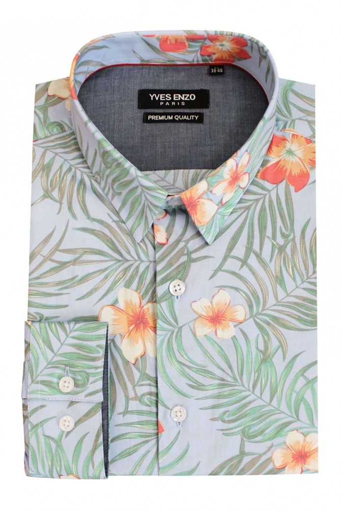 Chemise STRETCH motifs BLOSSOM  coupe confort