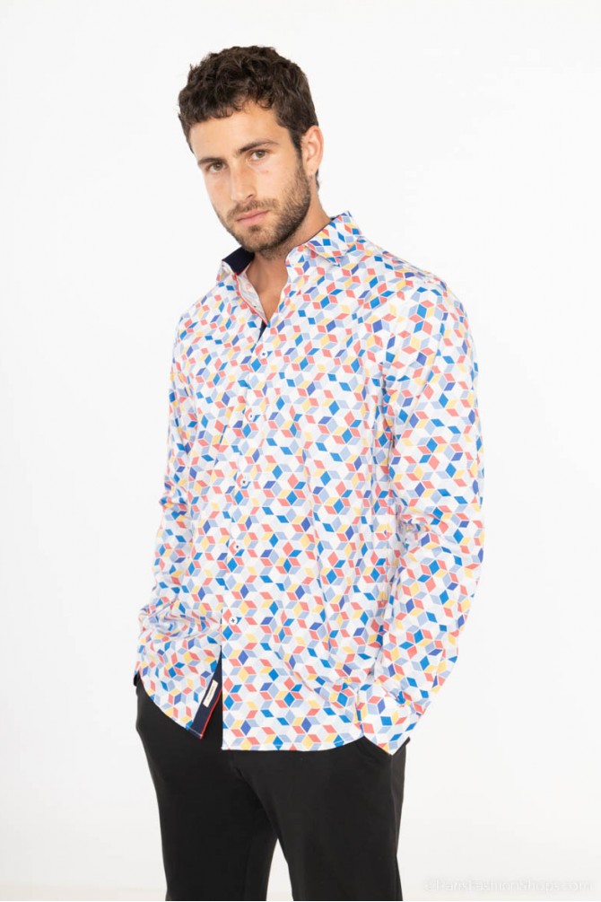 Chemise STRETCH motifs ANGLES coupe confort