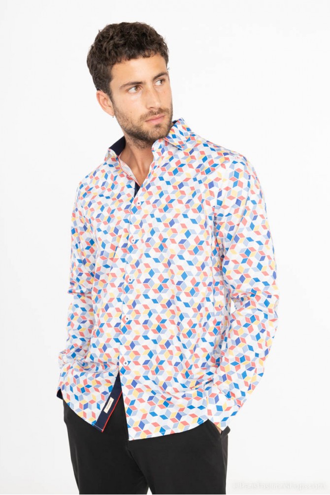 Chemise STRETCH motifs ANGLES coupe confort
