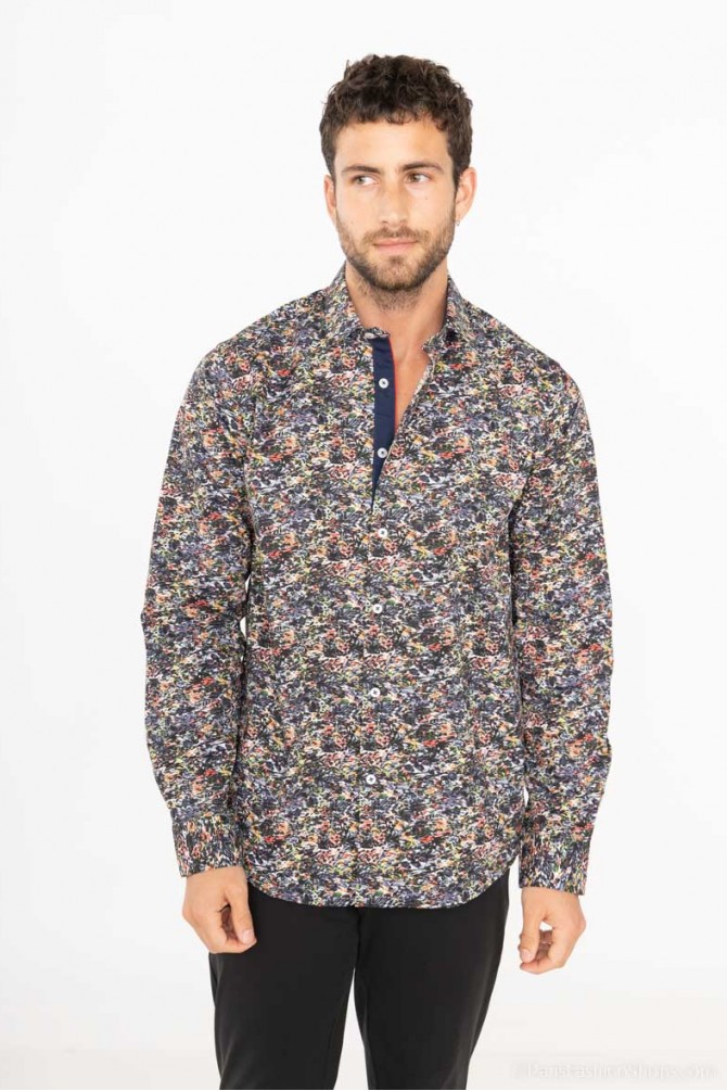 Chemise STRETCH motifs PUZZLE coupe confort