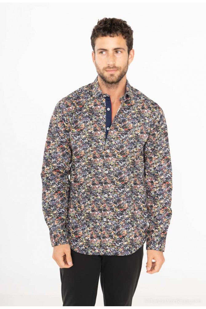 Chemise STRETCH motifs PUZZLE coupe confort