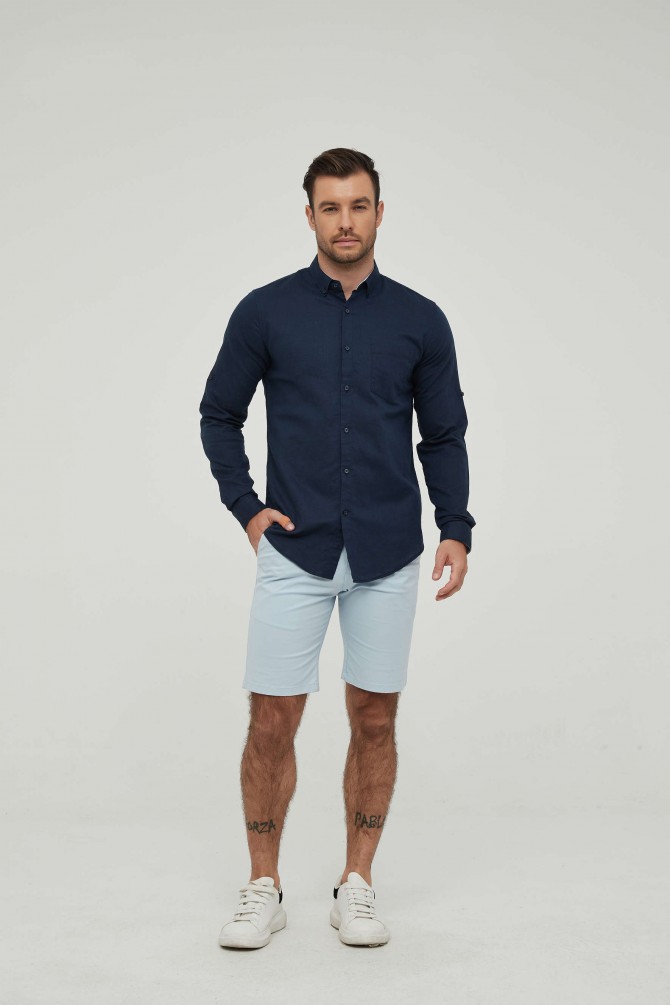 Fitted Fit Linen Shirt- Léo
