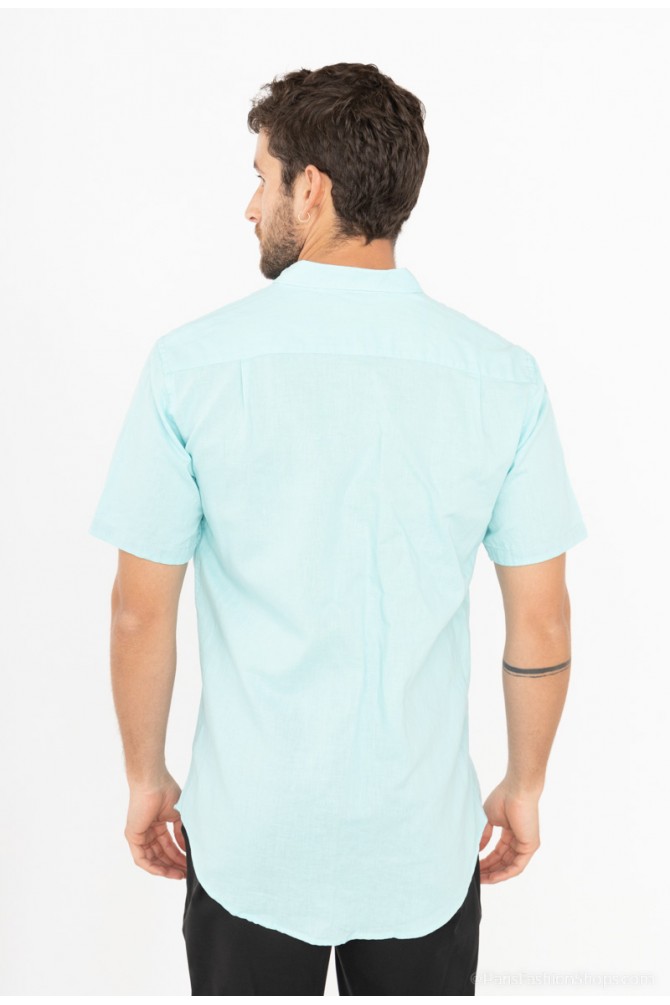 Linen shortsleeve shirt adjusted fit