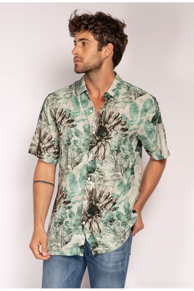 DIGITAL PRINTS sleeveless shirt adjusted fit