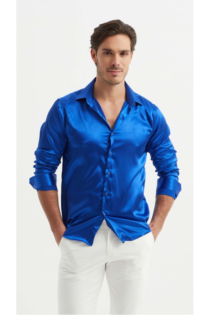Satin shirt adjusted fit