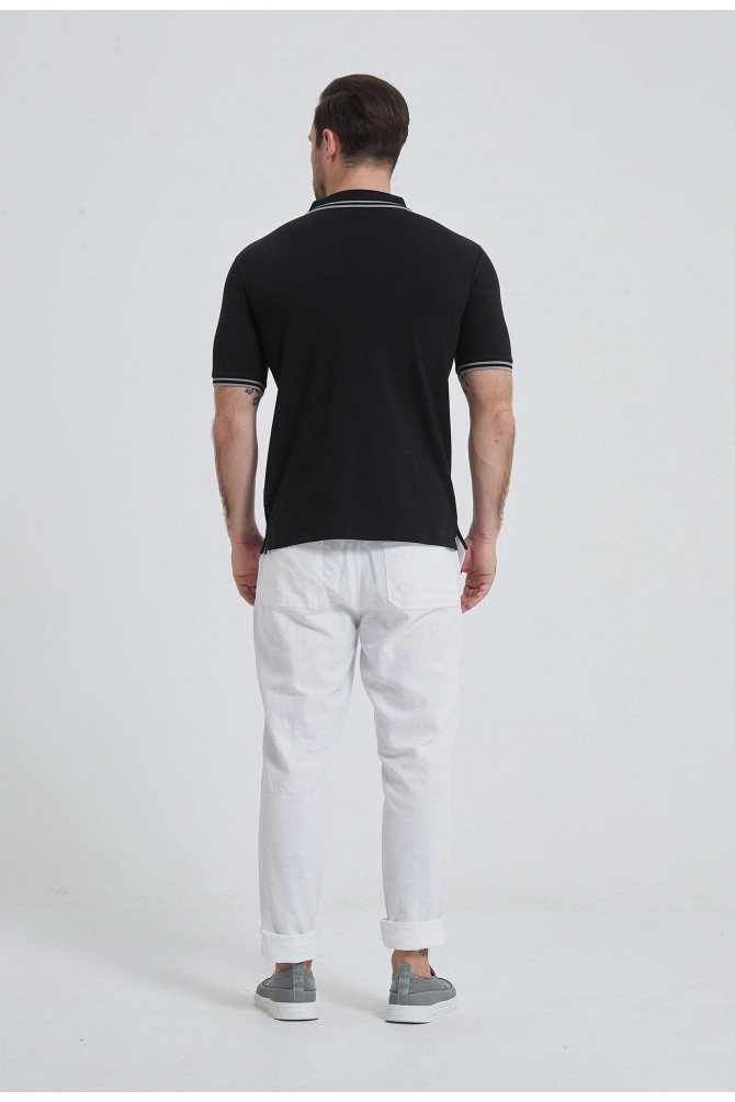 Bicolor collar polo Adjusted fit