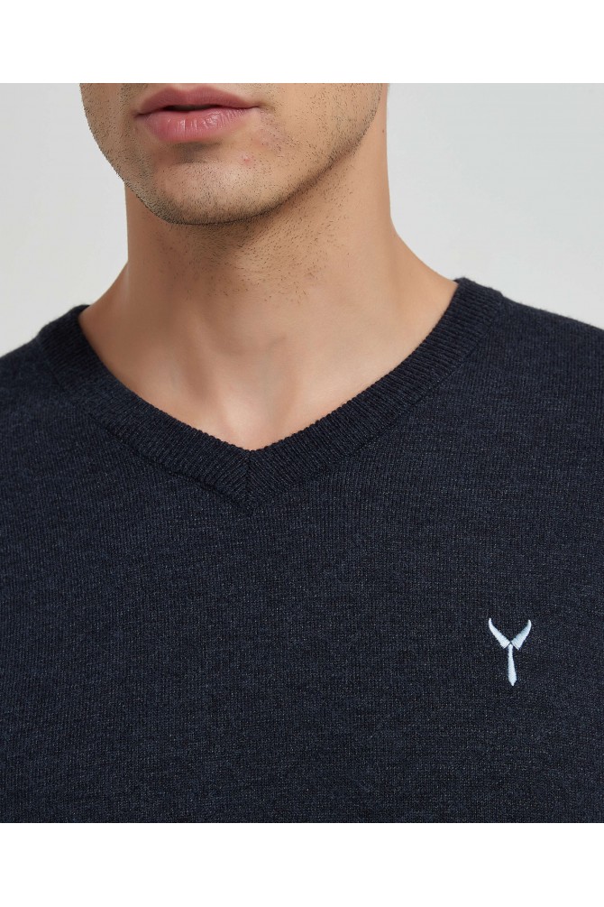 "V" neck jumper with logo