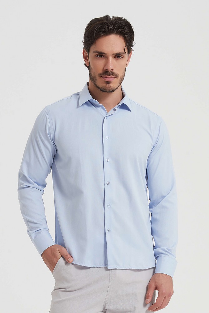 Confort fit non-iron poplin shirt