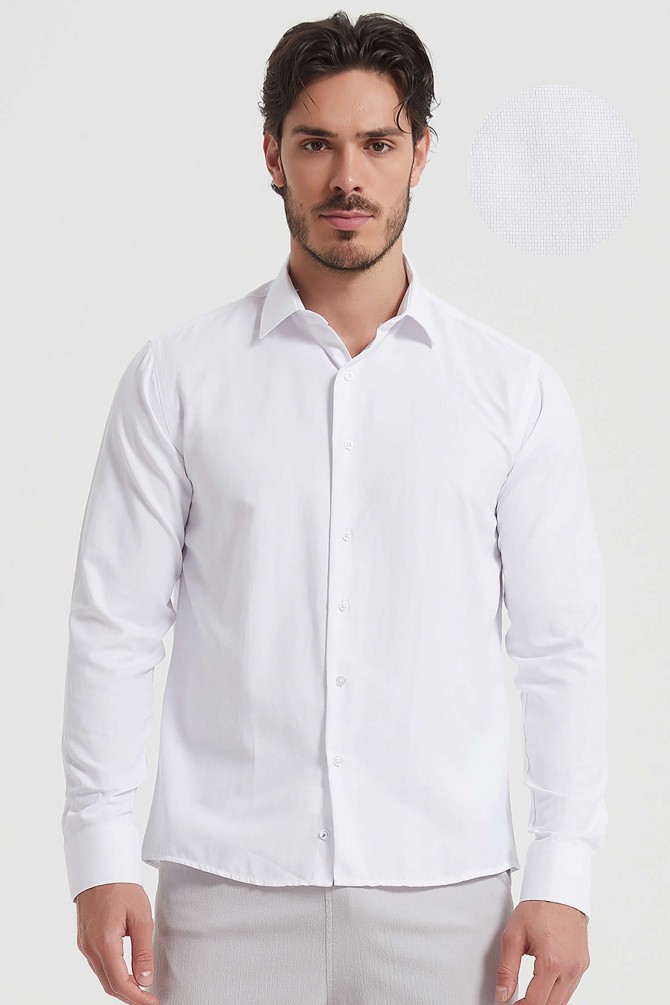 Confort fit non-iron poplin shirt