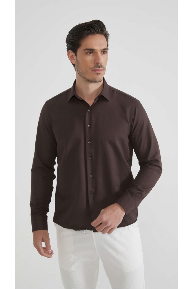 Confort fit non-iron poplin shirt