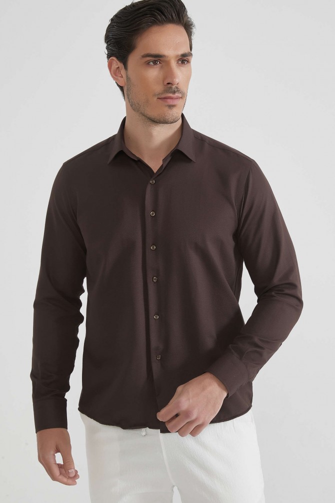 Confort fit non-iron poplin shirt