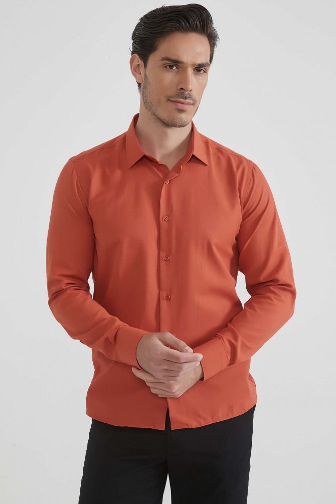 Confort fit non-iron poplin shirt