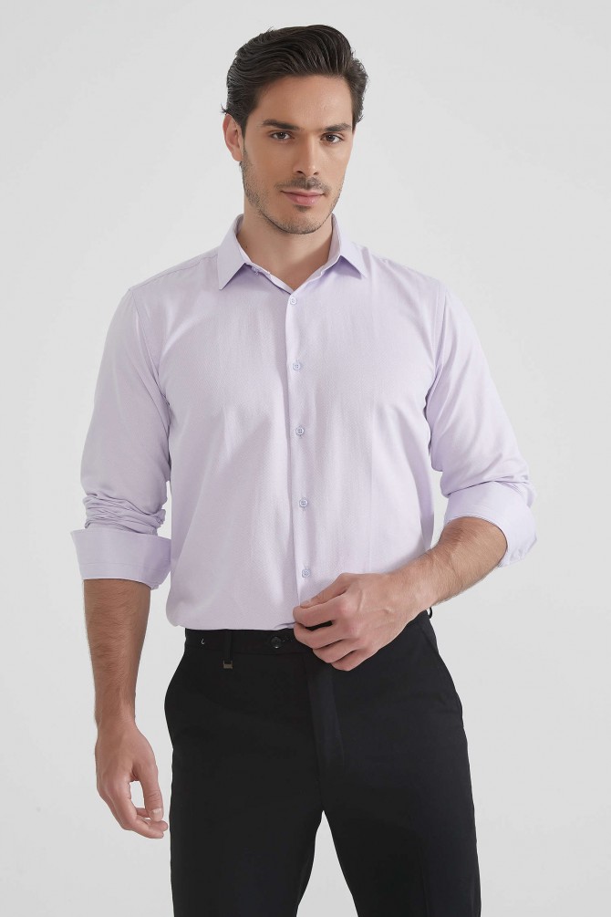Confort fit non-iron poplin shirt