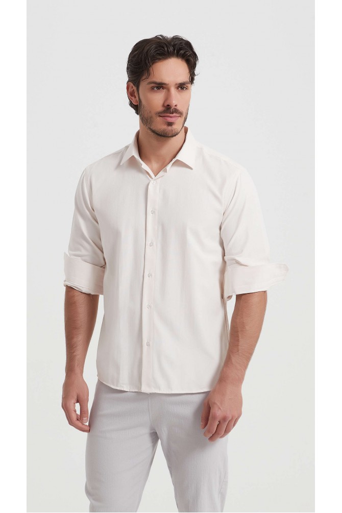 Confort fit non-iron poplin shirt