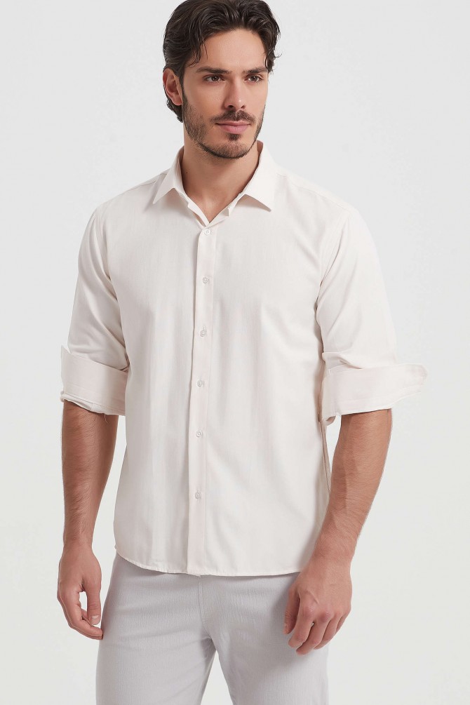 Confort fit non-iron poplin shirt