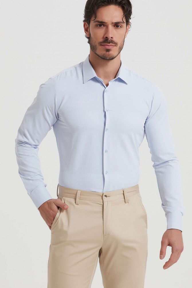 Comfort fit shirt satin effect