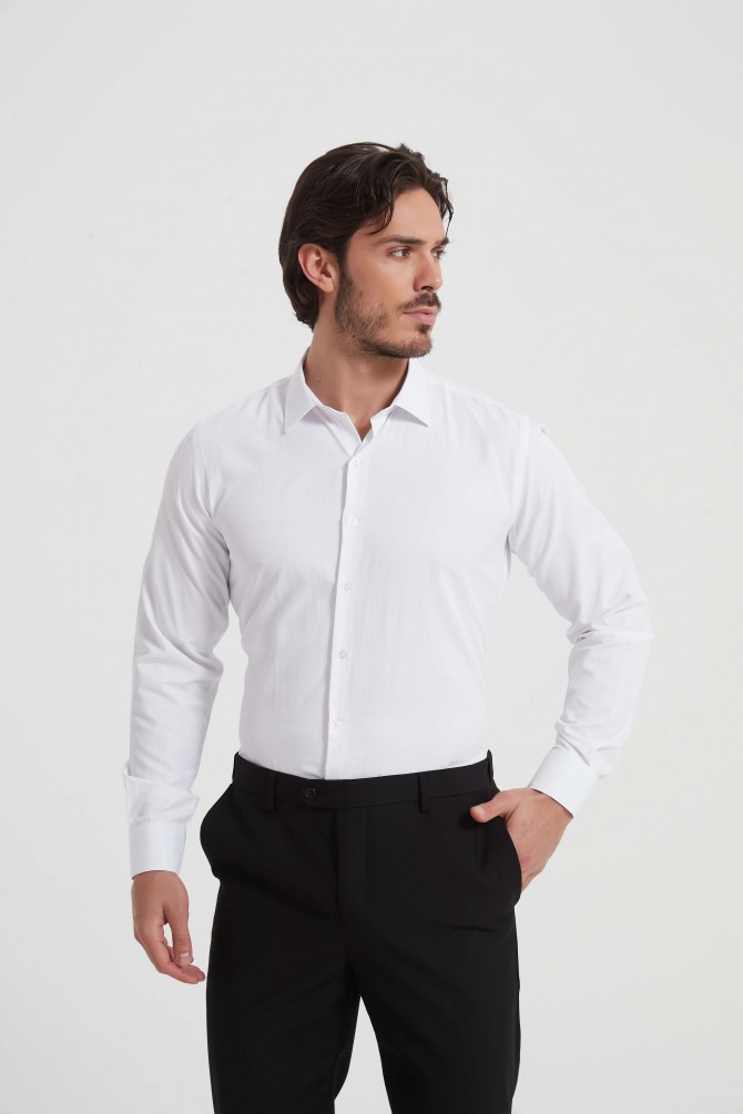 Comfort fit shirt satin effect