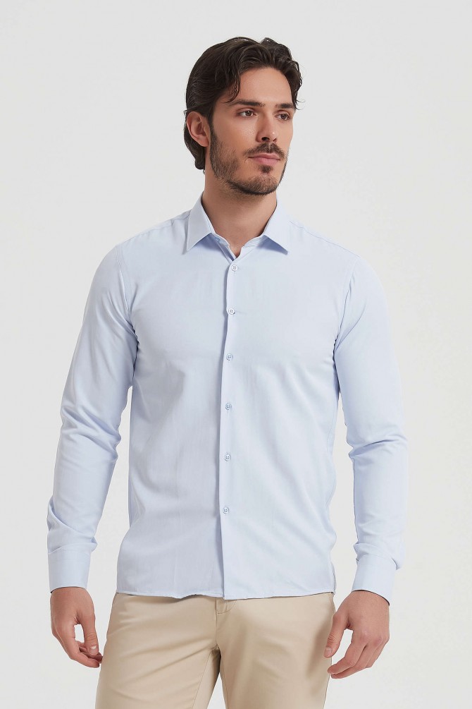 Comfort fit shirt satin effect