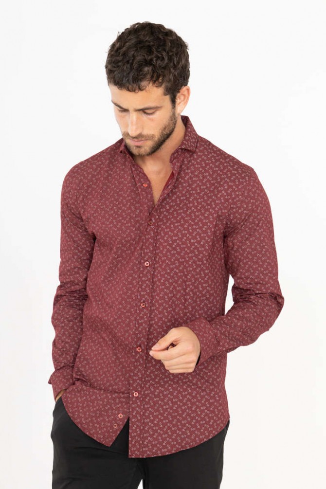 Chemise slim fit STRETCH motifs NAPOLITAIN