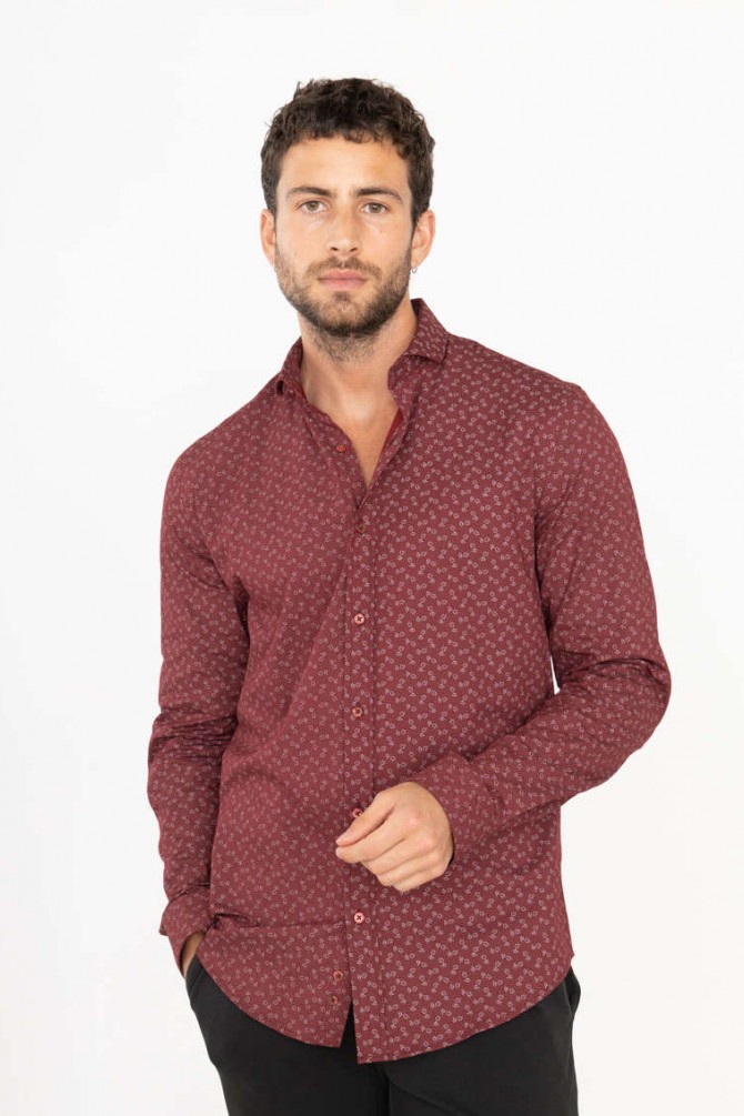 Chemise slim fit STRETCH motifs NAPOLITAIN