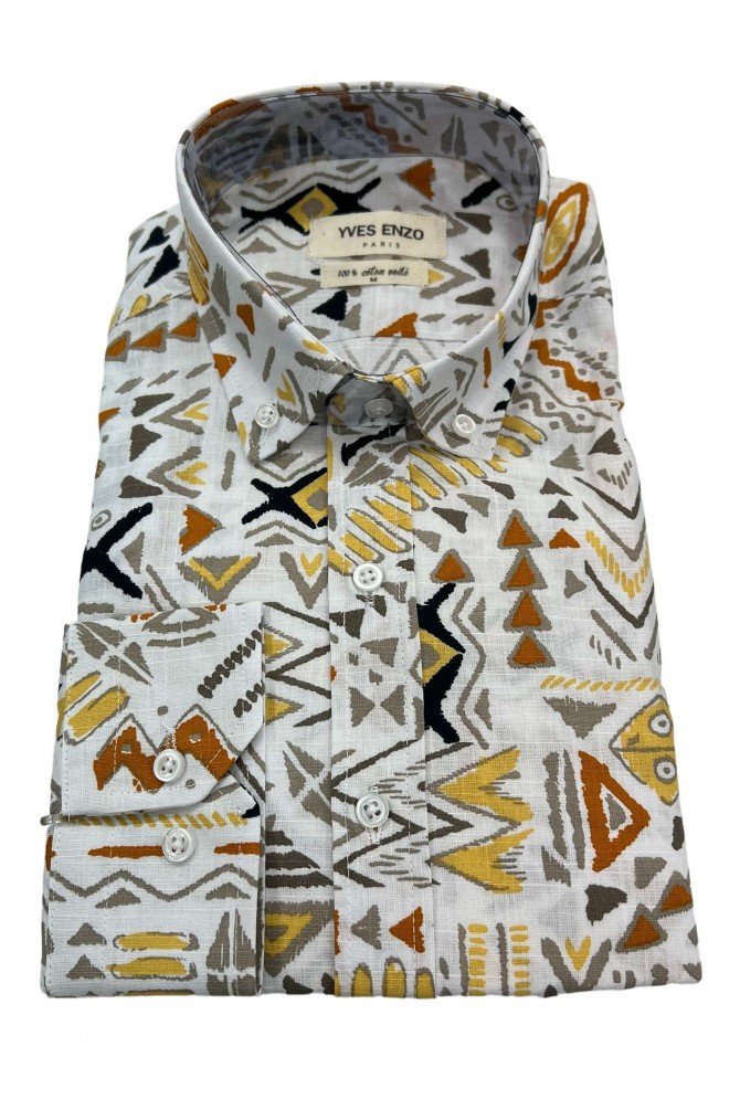 Printed shirt in cotton veil