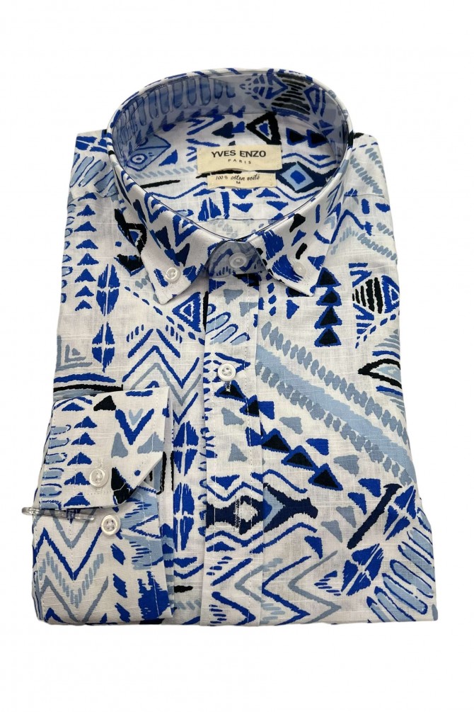 Chemise à motifs en voile de coton